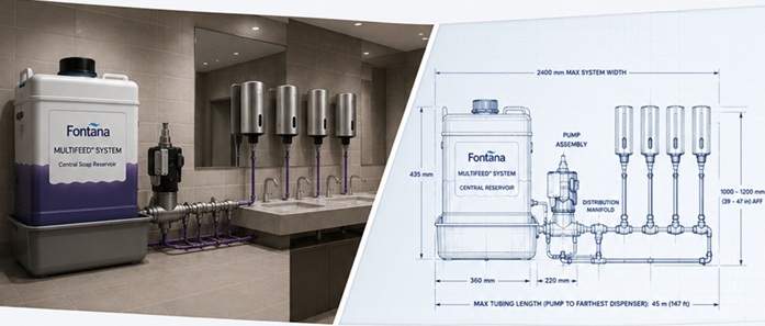 Fontana MultiFeed commercial soap dispensing engineering summary